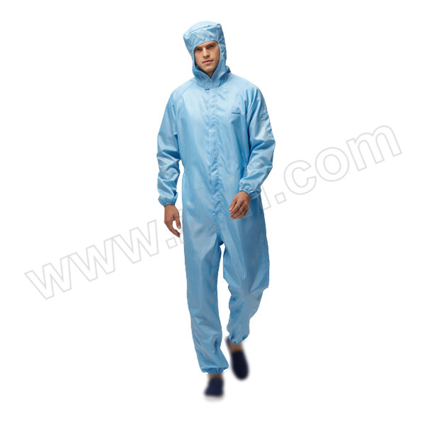 HYJJ/翰洋洁净 经济款三连体防静电服 S1109 2XL 蓝色 1件