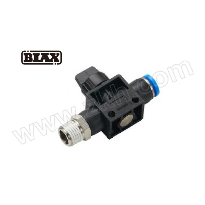 BIAX 由螺纹端流向插管端型手控阀 HVSF04-10(B) 两位两通 接口10mm 1个