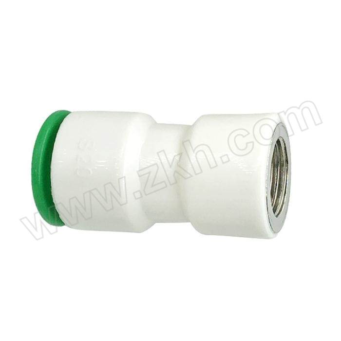 ZJLC/中锦联创 给水用PPR免热熔内丝快接 JZLC-PPR 接管内径32mm 螺纹内径25mm(1") 白色+绿色 快插式 1个