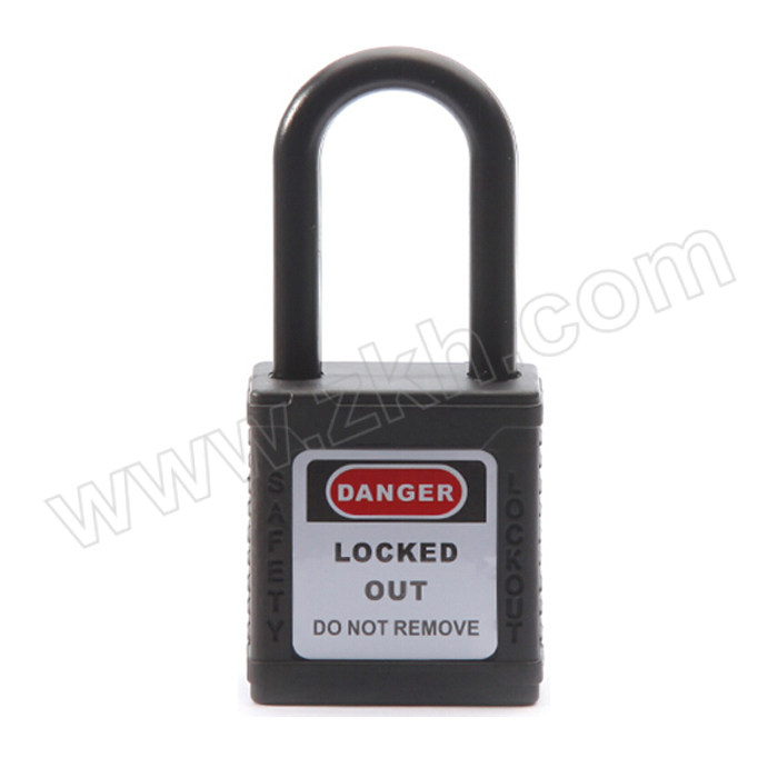 QXSIGN/标识牌专家 安全防尘绝缘挂锁 QSD106A2 黑色 通开型 1把