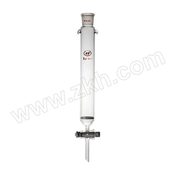 HEQIGLASS/禾汽 具标口砂板四氟节门层析柱 B-020816 内径22mm 有效长度200mm 19/26 1只