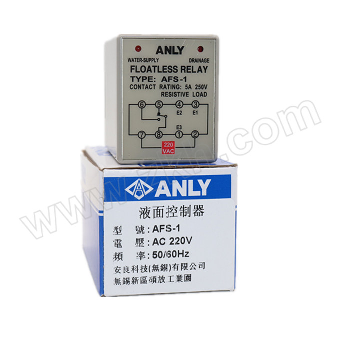 ANLY/安良 AFS系列液位控制器继电器 AFS-1 电源电压AC220V 1台