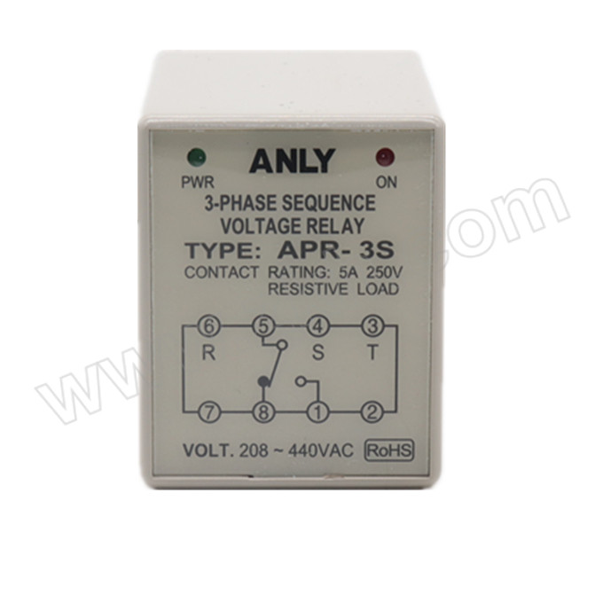 ANLY/安良 APR-3系列欠逆相检知继电器 APR-3S AC208~440V 1台