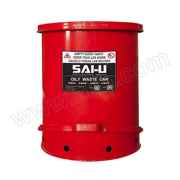 SAI-U/赛煜 油渍废弃物防火垃圾桶 WC014R 52.9L(14gal) 红色 1个