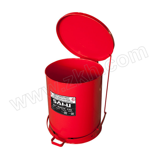 SAI-U/赛煜 油渍废弃物防火垃圾桶 WC014R 52.9L(14gal) 红色 1个