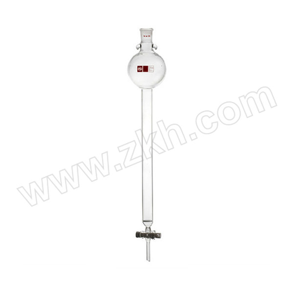 HEQIGLASS/禾汽 具储液球标口砂板四氟节门层析柱 B-021823 内径40mm 有效长度300mm 19/26 1只