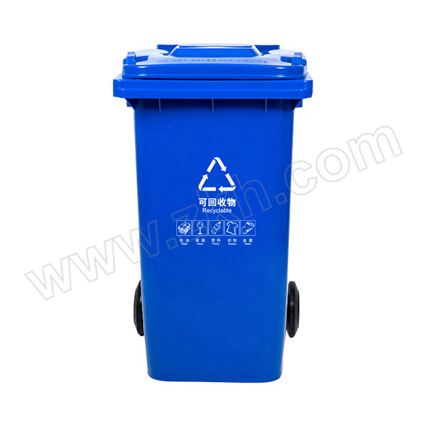 LIHAO/力豪 塑料分类掀盖垃圾桶 LJT-X-100L-H-1 520×470×800mm 蓝色 1个
