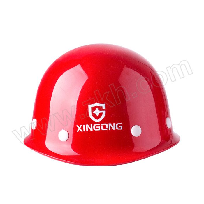 XINGONG/星工 工地施工玻璃钢盔式安全帽旋钮款 XG-3 红色 8点式帽衬 涤纶吸汗带 斜插下颌带 1顶