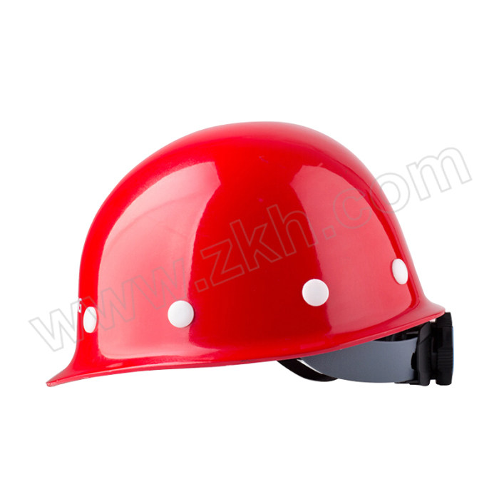 XINGONG/星工 工地施工玻璃钢盔式安全帽旋钮款 XG-3 红色 8点式帽衬 涤纶吸汗带 斜插下颌带 1顶