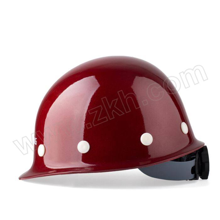 XINGONG/星工 工地施工玻璃钢盔式安全帽按键款 XG-3 酒红色 8点式帽衬 涤纶吸汗带 斜插下颌带 1顶