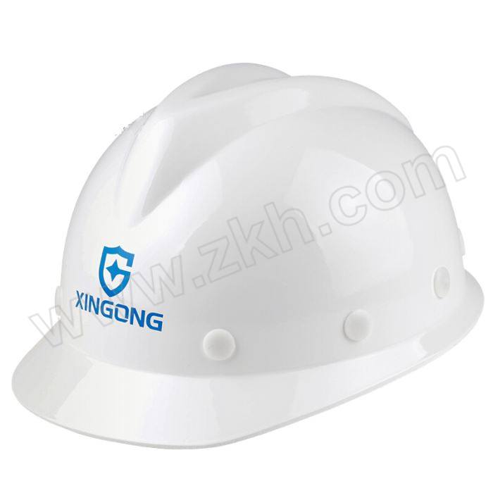 XINGONG/星工 工地玻璃钢V型领导监理安全帽 XGV-3 白色 8点式帽衬 涤纶吸汗带 斜插下颏带 1顶