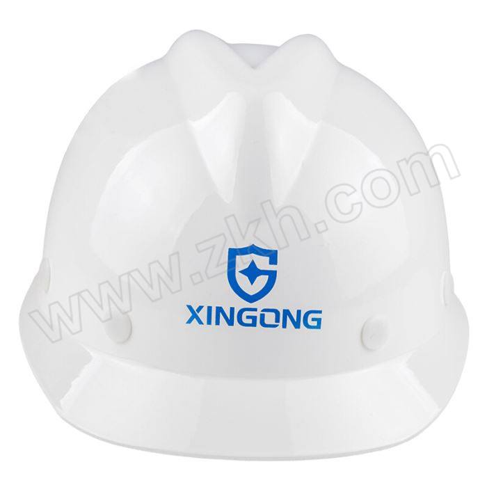 XINGONG/星工 工地玻璃钢V型领导监理安全帽 XGV-3 白色 8点式帽衬 涤纶吸汗带 斜插下颏带 1顶