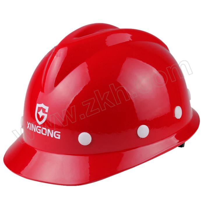 XINGONG/星工 工地玻璃钢V型领导监理安全帽 XGV-3 红色 8点式帽衬 涤纶吸汗带 斜插下颏带 1顶