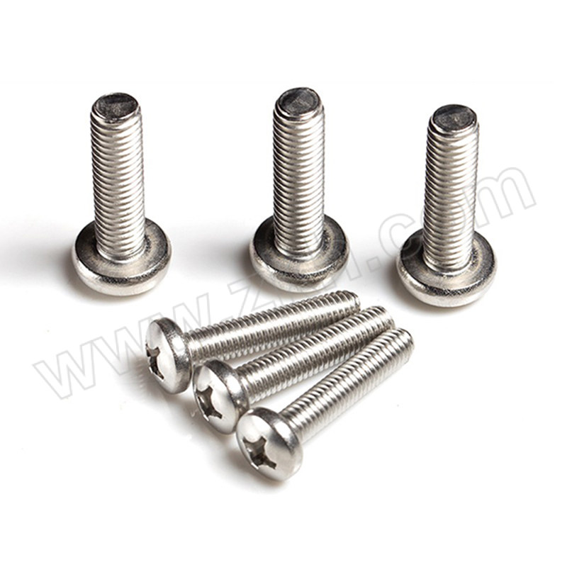 QD/强达螺丝 GB823 十字槽小盘头螺钉 不锈钢304 A2-70 本色 全牙 粗牙 M6×12 1个