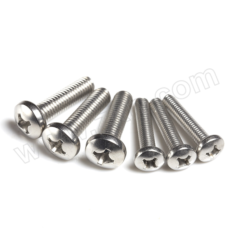 QD/强达螺丝 GB823 十字槽小盘头螺钉 不锈钢304 A2-70 本色 全牙 粗牙 M6×12 1个