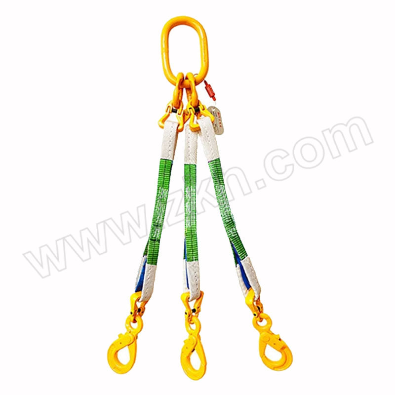 PPU/品尔优 三腿扁平吊装带成套索具(眼型安全钩) 1T-2M 1套
