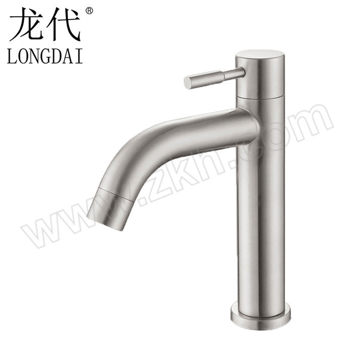 LONGDAI/龙代 不锈钢单冷面盆水龙头 弯嘴 P-DM003 含进水管 1个