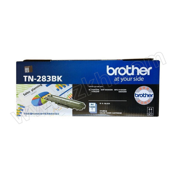 BROTHER/兄弟 墨粉盒 TN-283BK 黑色 适用DCP-9030CDN/HL-3160CDW/HL-3190CDW/MFC-9150CDN/MFC-9350CDW 1个