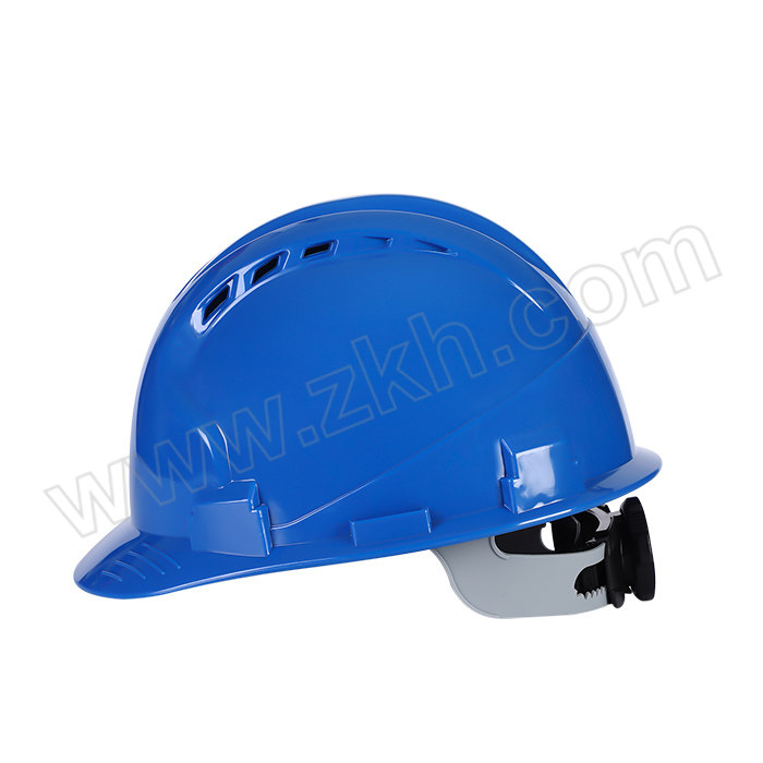 XAMT/新铵玛特 绝缘三筋透气施工建筑工程劳保安全帽 AS-10 蓝色 按键帽衬 PVC吸汗带 Y型下颚带 1个