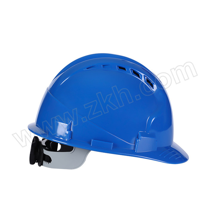 XAMT/新铵玛特 绝缘三筋透气施工建筑工程劳保安全帽 AS-10 蓝色 按键帽衬 PVC吸汗带 Y型下颚带 1个