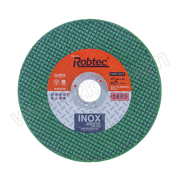 ROBTEC/菊龙诺克 T41绿色双网不锈钢切割片(英文) 107×1.2×16G 1片