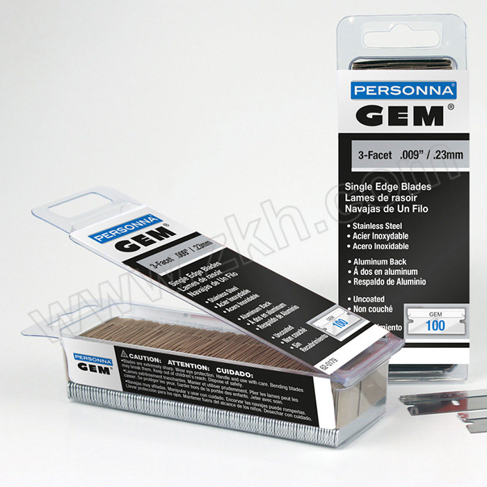 GEM 美国进口GEM不锈钢单面刀片 62-0179 0.23mm 100片 1盒