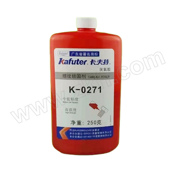 KAFUTER/卡夫特 高强度螺纹锁固密封剂 K-0271 红色 250g 1支