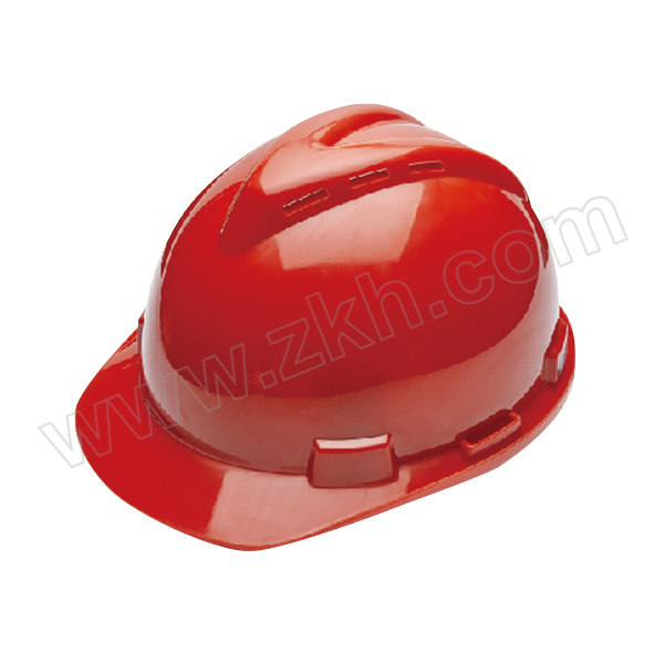 WOSHINE/华信 ABS小金刚V型安全帽 V-Plus 红色 带透气孔 一锁键帽衬 PVC吸汗带 Y型下颌带 1顶