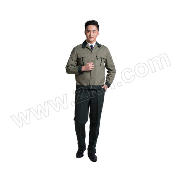 LZ/玲芝 纯棉春秋款工作服 1301 185码 豆灰色+墨绿色 1套