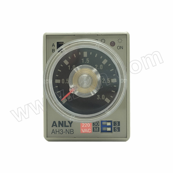 ANLY/安良 送电延迟限时继电器 AH3-NB 时间范围3s/30s/3min/30min AC220V 1个