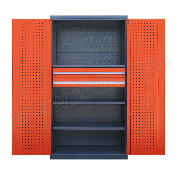 JHBD/佳和百得 重型工具柜二抽带挂板 JHBD-G003C 尺寸1000×500×1800mm 双轨 橘色 1台