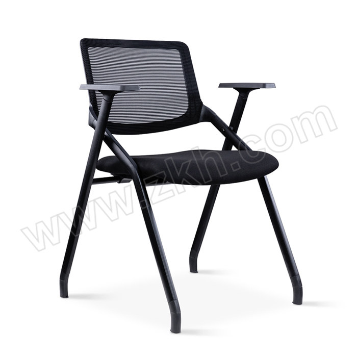 JOYH/震海 黑色可折叠固定脚会议培训椅 Z-005A 外形尺寸 540×625×810mm 有扶手 高回弹定型海绵 可折叠 1把