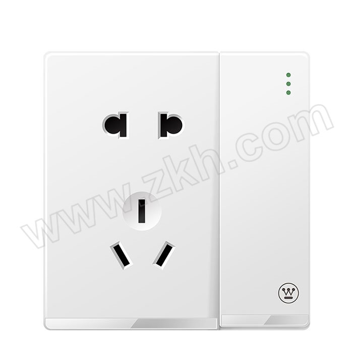WESTINGHOUSE/西屋 维品系列开关插座面板(典尚白) W71023K/Y 带开关二三极插座 10A 1个