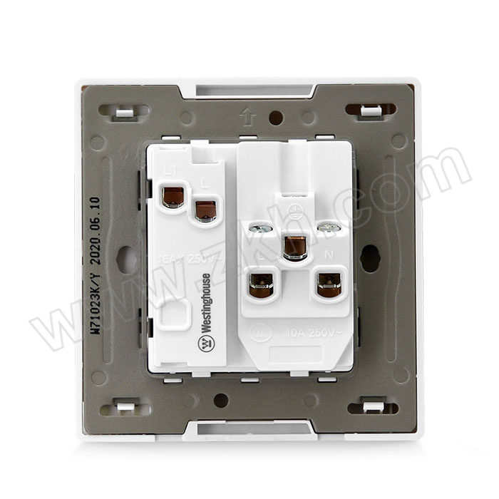 WESTINGHOUSE/西屋 维品系列开关插座面板(典尚白) W71023K/Y 带开关二三极插座 10A 1个