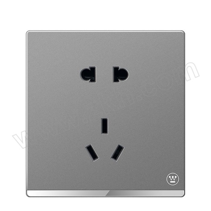WESTINGHOUSE/西屋 维品系列开关插座面板 W71023_GY 连体二三极插座 10A 尊爵灰 1个
