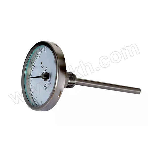 SZY/上自仪 普通型双金属温度计 WSS-501 0~100℃ 表盘直径150mm 轴向 可动外螺纹M27×2 316L不锈钢 插深400mm 1个