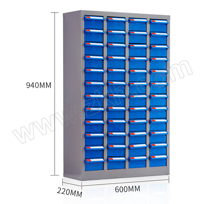 RUIZHIJIE/锐之捷 48抽无门蓝色抽屉零件柜 LJG48-LW 外形尺寸600×220×940mm 蓝色零件盒 1台