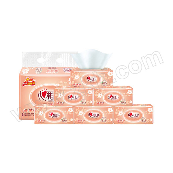 MIND ACT UPON MIND/心相印 经典系列150抽三层塑装纸面巾 DT26200(DT26150新型号 新旧随机发货)   6包/袋 10袋/箱 1袋