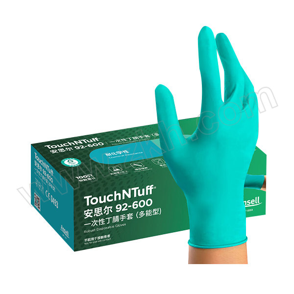 ANSELL/安思尔 TouchNTuff一次性丁腈手套 92-600 S 无粉 1盒