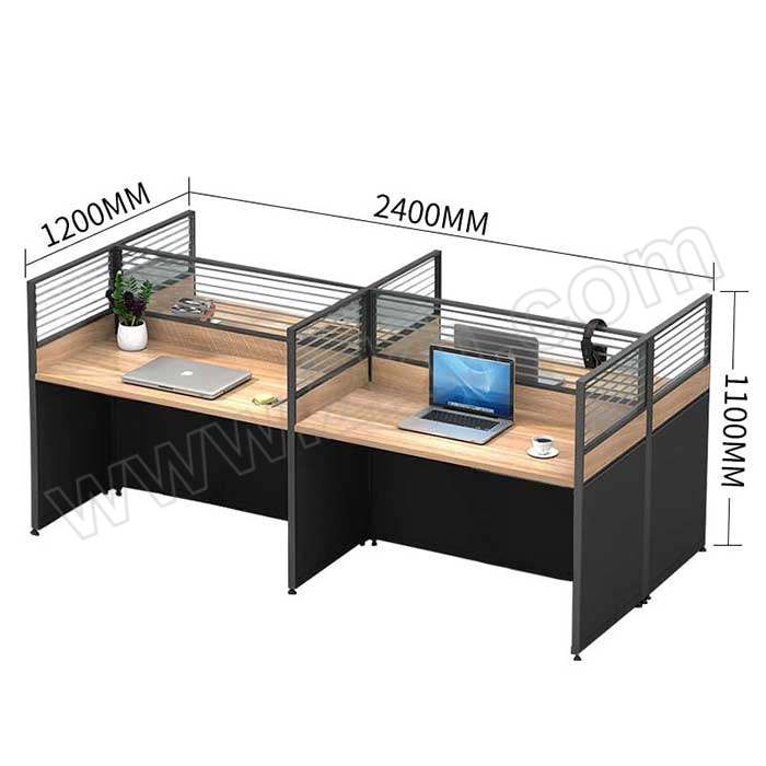 JOYH/震海 王字型四人位职员屏风工位办公桌 尺寸2400×1200×1100mm 无线槽 1张