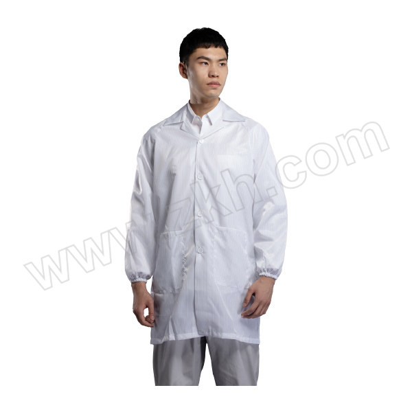ANDANDA/安丹达 防静电条纹大褂衣 F3S11 2XL 白色 100%聚酯纤维 1件