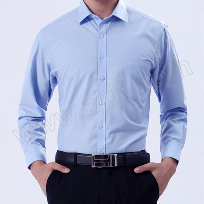 SHENGGU/笙谷 60%棉液氨免烫长袖衬衫 SG-L202 43码 蓝色 1件