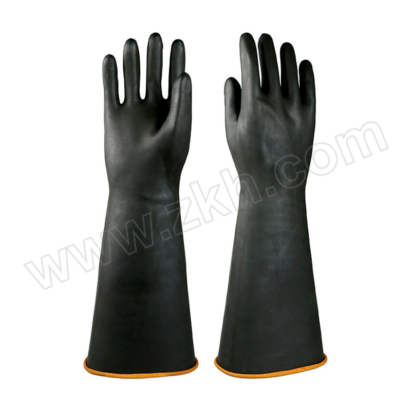 ANDANDA/安丹达 耐酸碱天然乳胶手套 10368 均码 黑色 45±1.5cm 1双