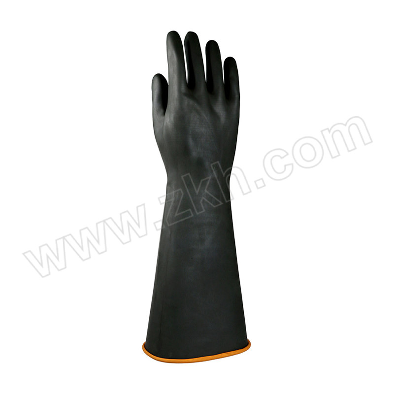 ANDANDA/安丹达 耐酸碱天然乳胶手套 10368 均码 黑色 45±1.5cm 1双