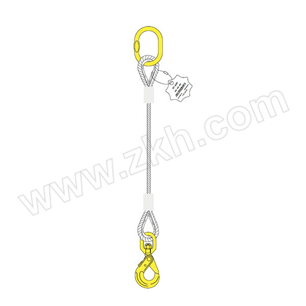 ZYT/卓引特 单肢压制索具-旋转自锁式 WSSH11-083-7 额定载荷1.16t 使用长度7m 钢丝绳直径11mm 1套