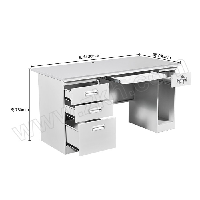 SANSHENG/三圣 1.4m四斗一空钢制办公桌 1400×700×750mm 1张