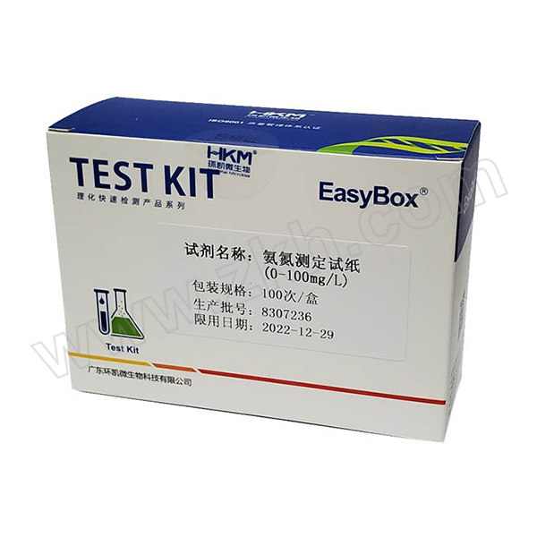 HKM/环凯微生物 氨氮测定试纸 090441 0~100mg/L 100次 1盒