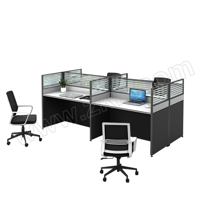 LANRAN/兰冉 王字型四人位含椅职员办公桌椅组合工位 LR-PF4419 尺寸2400×1200×1100mm 有屏风 无线槽 1张