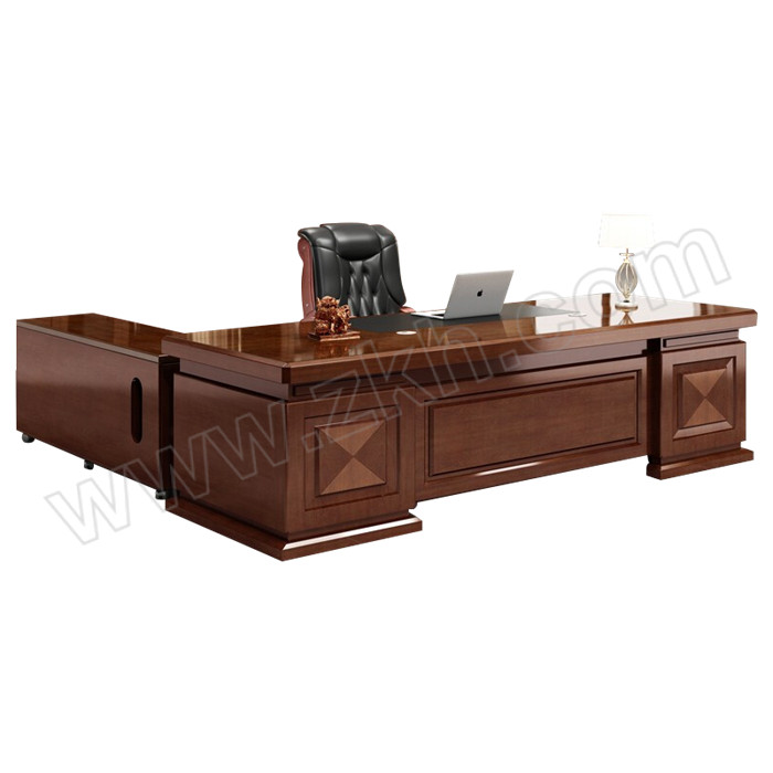 LANRAN/兰冉 2.8米烤漆实木贴皮总裁桌办公桌班台含椅 LR-BT9906 尺寸2800×1150×760mm 1张
