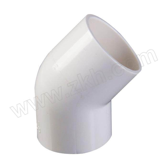 CHAOYUE/超越 PVC给水粘接式用弯头 CY-PVC 40mm 白色 45° PVC-U 国标 1个
